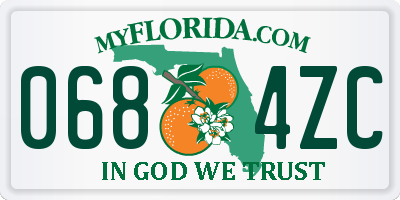 FL license plate 0684ZC