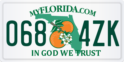 FL license plate 0684ZK