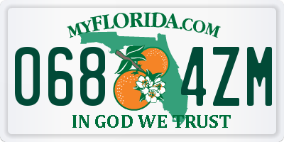 FL license plate 0684ZM