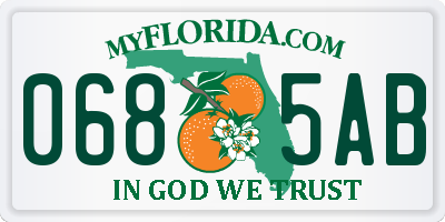 FL license plate 0685AB