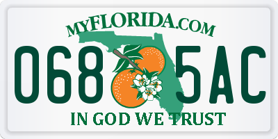 FL license plate 0685AC