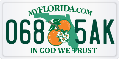 FL license plate 0685AK