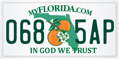 FL license plate 0685AP
