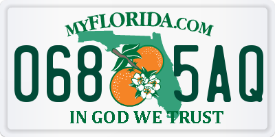 FL license plate 0685AQ
