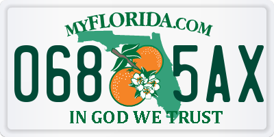 FL license plate 0685AX