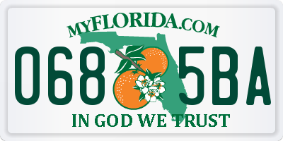 FL license plate 0685BA