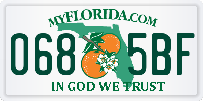 FL license plate 0685BF