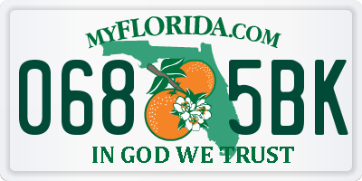 FL license plate 0685BK