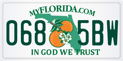 FL license plate 0685BW