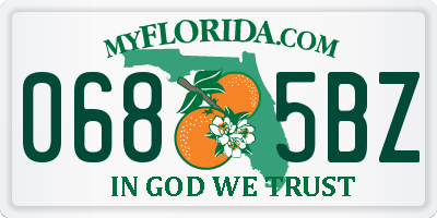 FL license plate 0685BZ