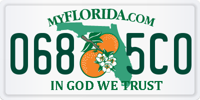 FL license plate 0685CO