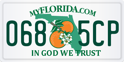 FL license plate 0685CP