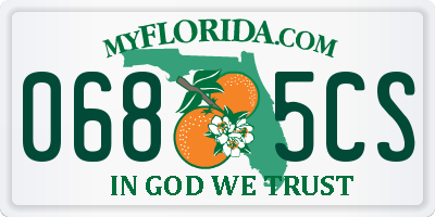 FL license plate 0685CS