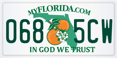 FL license plate 0685CW