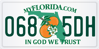 FL license plate 0685DH