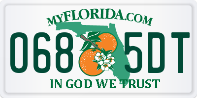 FL license plate 0685DT