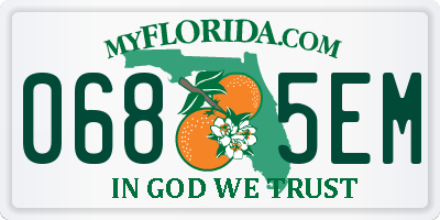 FL license plate 0685EM