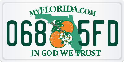 FL license plate 0685FD