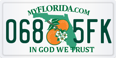 FL license plate 0685FK