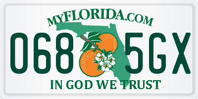 FL license plate 0685GX