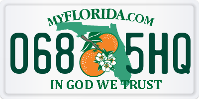 FL license plate 0685HQ