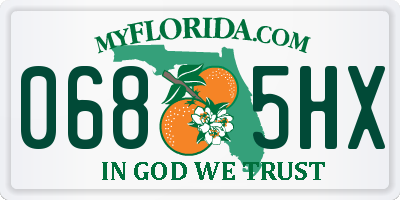 FL license plate 0685HX