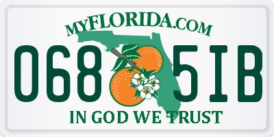 FL license plate 0685IB
