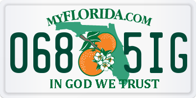 FL license plate 0685IG