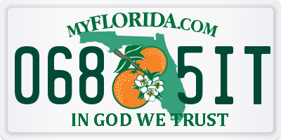 FL license plate 0685IT