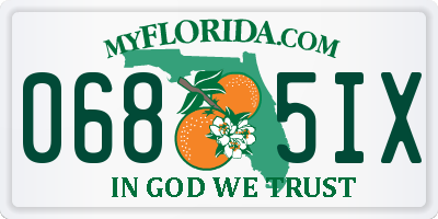 FL license plate 0685IX