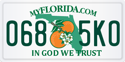 FL license plate 0685KO