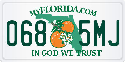 FL license plate 0685MJ