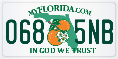 FL license plate 0685NB