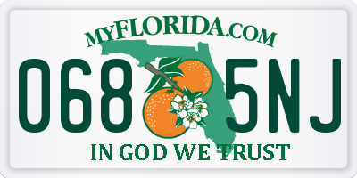 FL license plate 0685NJ