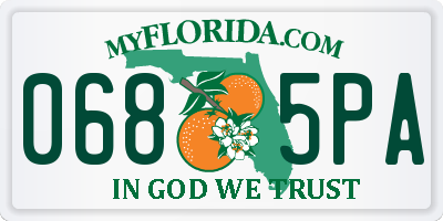 FL license plate 0685PA