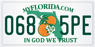 FL license plate 0685PE
