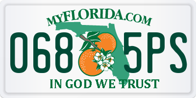 FL license plate 0685PS