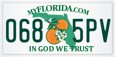 FL license plate 0685PV