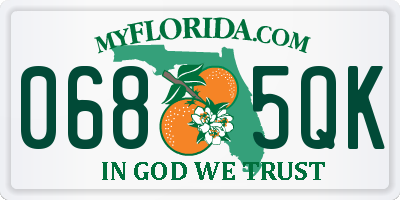 FL license plate 0685QK
