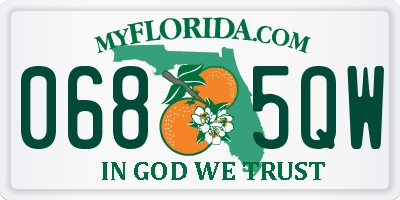FL license plate 0685QW