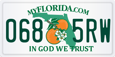 FL license plate 0685RW