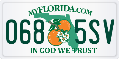 FL license plate 0685SV