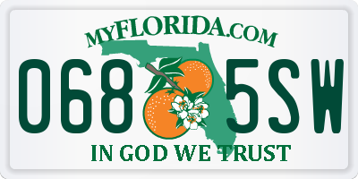 FL license plate 0685SW