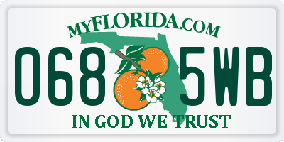 FL license plate 0685WB