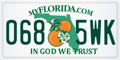 FL license plate 0685WK