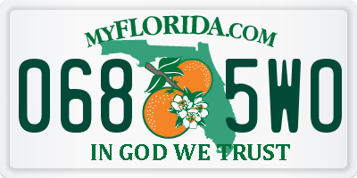 FL license plate 0685WO