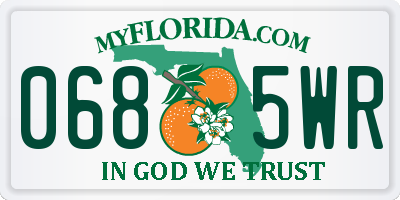 FL license plate 0685WR