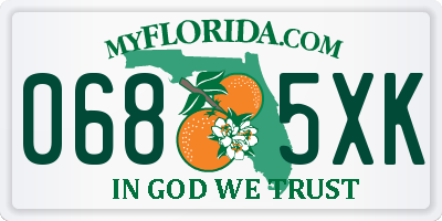 FL license plate 0685XK
