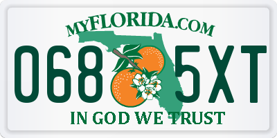 FL license plate 0685XT