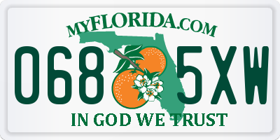 FL license plate 0685XW
